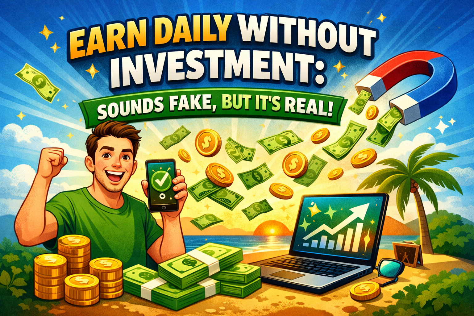 Earn Daily Without Investment Sounds Fake, But It’s Real! genarate another imge